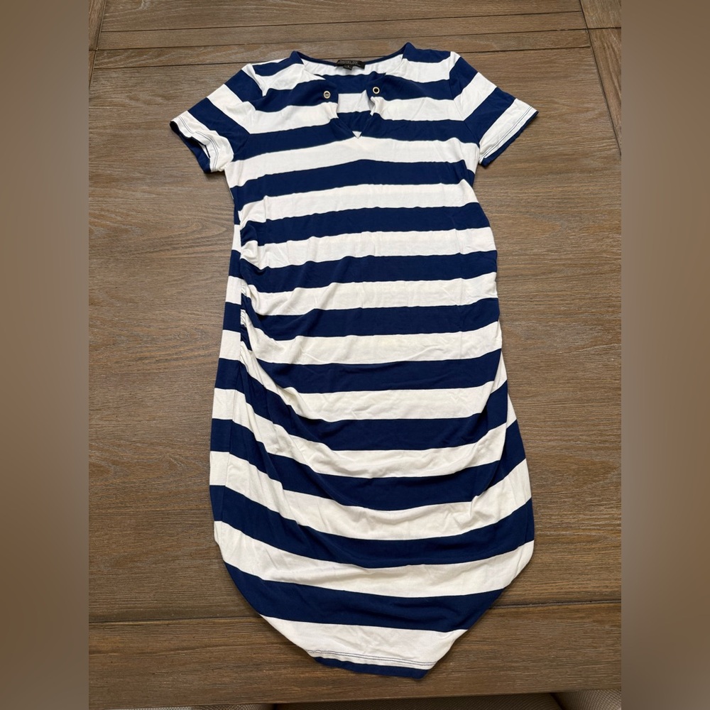 Rachel Zoe Maternity Dress – Navy & White Striped | Size Small